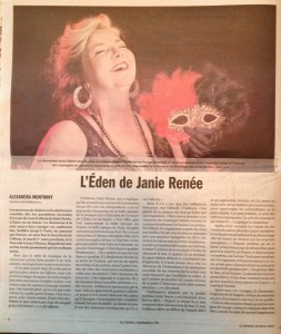 L'Éden de Janie Renée dans le journal Le Carillon, 26 février 2016